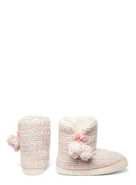 Pink Neon Knitted Bootie slippers